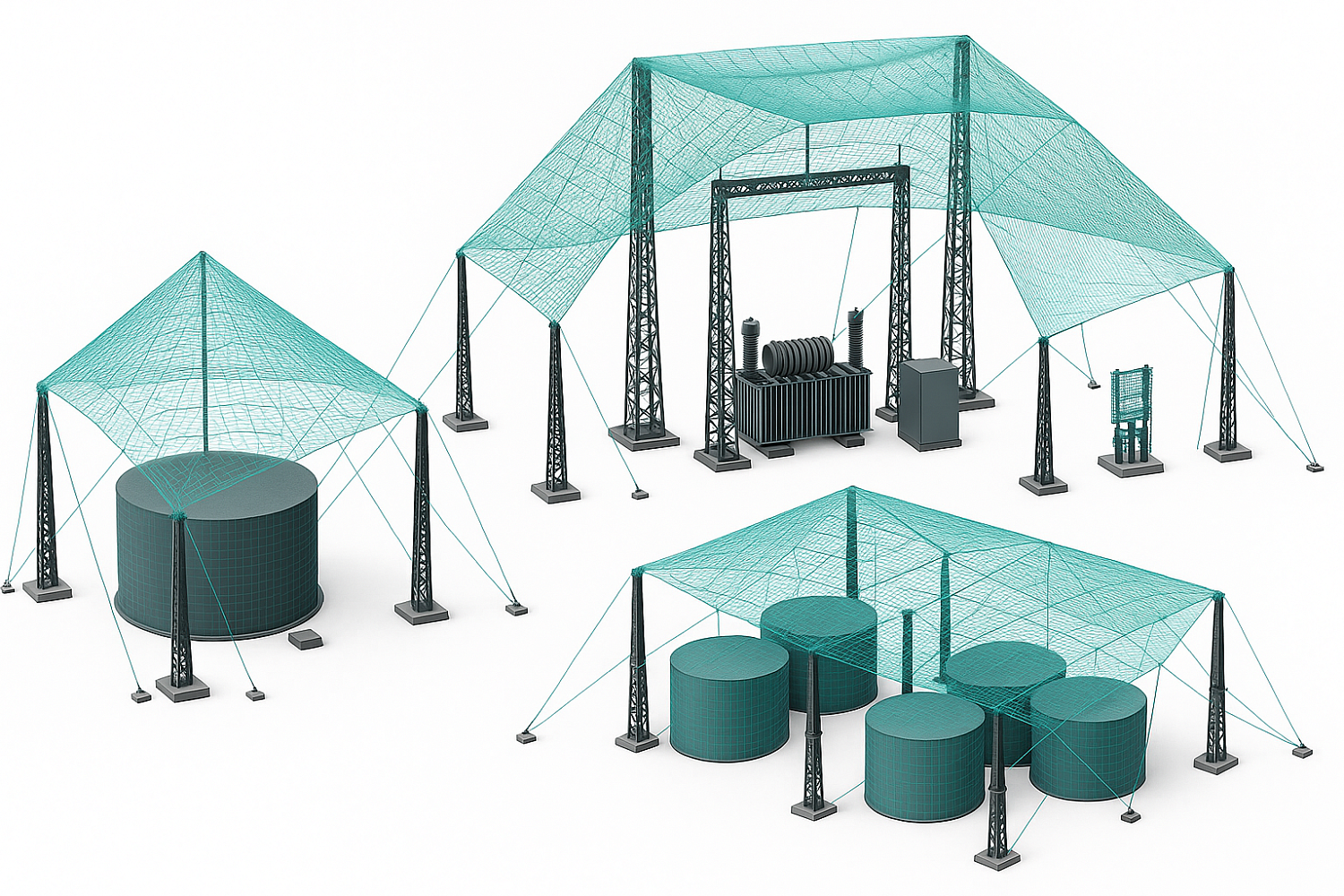 Монтаж антидроновой сетки: защита от беспилотников в Тюмени